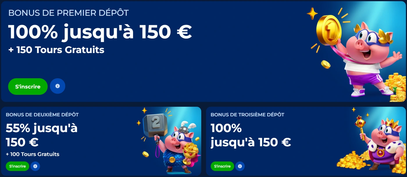 Bonus de bienvenue du casino God of Coins