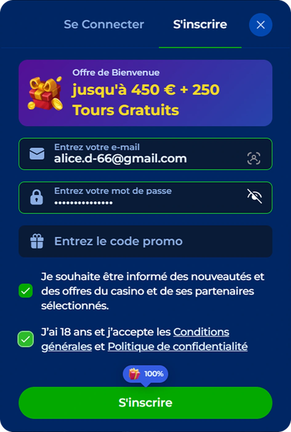 Fonctionnalités d'inscription du casino God of Coins