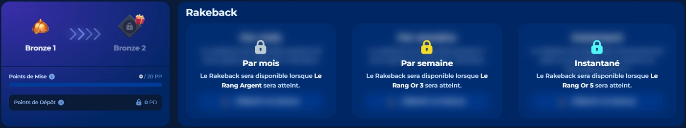 Club VIP du casino God of Coins
